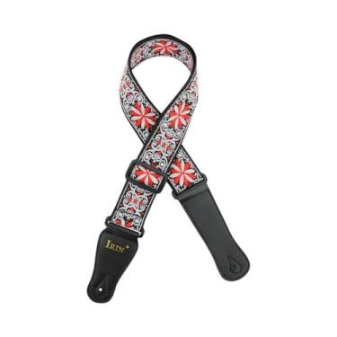 Imagem de Correia de Guitarra Ajustável em Algodão Puro - Multicolorida para Bai