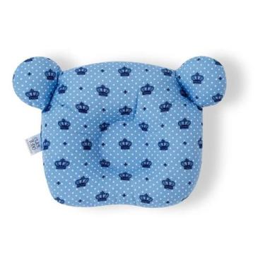 Imagem de Travesseiro Plagiocefalia Para Bebe Cabeça Chata - COROA AZUL - CLICK 