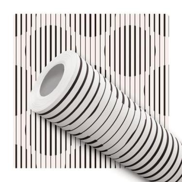 Imagem de Papel De Parede Adesivo Lavável Circulos Listras Geométrico Linhas - D
