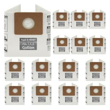 Imagem de Pacote com 15 sacos de aspirador de pó 90667 Micro Shop Tipo A, sacos de filtro de substituição, compatíveis com aspiradores de pó molhado/seco Shop-Vac 1-1,5 galão, modelo AllAround Vac # QAS60, peça