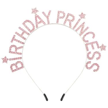 Imagem de Canitor Tiara de aniversário com coroa de princesa para meninas, tiara de aniversário, rosa, decorações de aniversário, lembrancinhas de festa, presentes