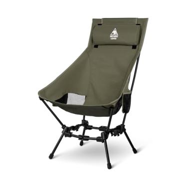 Imagem de OneTigris Dragonhide Cadeira de acampamento grande com design de almofada, assento dobrável confortável e alargado, capacidade de 125 kg