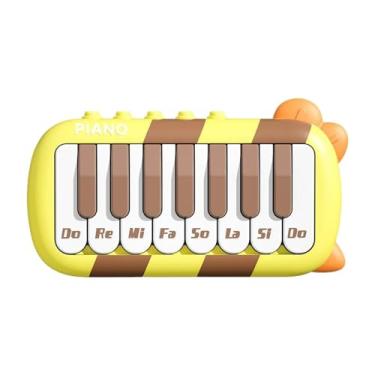 Imagem de TTETTZ Brinquedo de piano do bebê iluminar brinquedo musical portátil educacional aprendizagem precoce brinquedo de piano de bolso brinquedo de teclado de , Amarelo