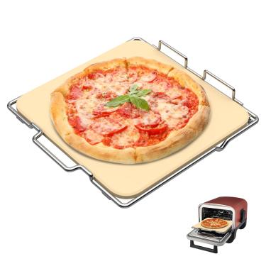 Imagem de Outspark Pedra de pizza com rack para Ninja Woodfire OO101 8 em 1 forno de pizza ao ar livre, conjunto de pedras de cozimento para forno e churrasqueira, acessórios de forno de pizza para Ninja série