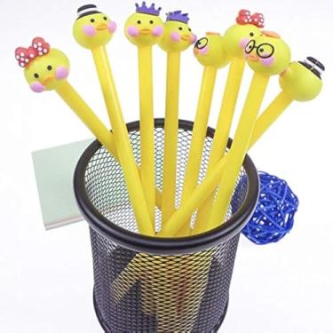 Imagem de Caneta de Expressão de Gato Criativo 12 Peças Caneta de Gel de Tinta Kawaii Preto Esferográfica Esferográfica Canetas 0,5 mm para Escritório Escolar Suprimentos para Crianças Desenho Caneta Presentes para Meninos e Meninas Qualquer Festa, Amarelo