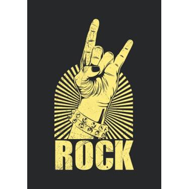 Imagem de Notizbuch A4 kariert mit Softcover Design: Rockmusik Rocker Handzeichen Konzert Festival Heavy Metal: 120 karierte DIN A4 Seiten