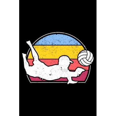 Imagem de Volleyball Player Silhouette Retro Vintage Fans Coaches: Funny Volleyball Women Men Girls Youth | Dot Grid Journal, Notebook or Organizer | Notes, ... book, Scheduler, Task Checklist | 6x9 Inches