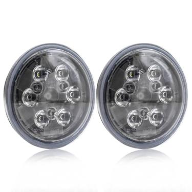 Imagem de jose2015 2 peças de luz LED PAR36, luzes de trator de LED redondas de 11,4 cm 13 W Par36 Luz de pouso de aeronave branca 6000K compatível com trator/aeronave/barco/off-road