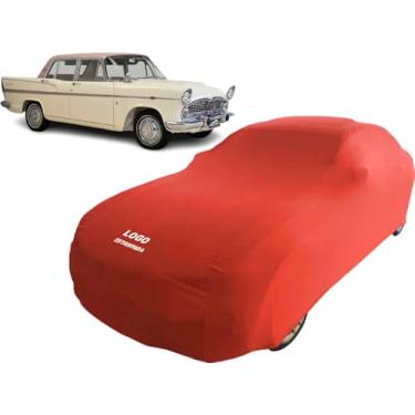 Imagem de Capa De Tecido Para Carro Colecionador Simca Chambord Tufão (Vermelho)