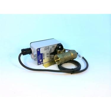 Imagem de Modelo VG1241CL Válvula esférica de conexões de extremidade NPT com acabamento em latão bidirecional com modelo VA9203-BGA-2 com retorno de mola aberta sem interruptor atuador elétrico