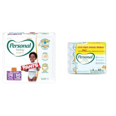 Imagem de Kit Personal Fralda Infantil Pants XXG 30 Unidades + Toalha Umedecida Baby 192 Unidades