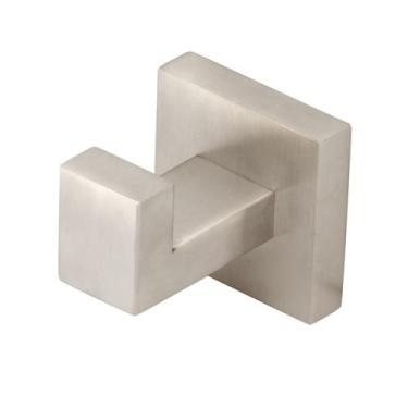 Imagem de Porta Toalha Cabide Banheiro Quadrado Inox Escovado Metal - Modelar