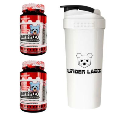 Imagem de Under Labz Combo de Suplementos - Termogênico Dimethylex 60 caps c/ Burn Matrix + Coqueteleira Oficial - Para fitness e esportes