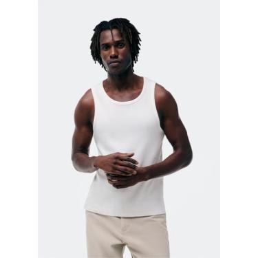 Imagem de Regata Masculina Regular Canelada - Hering, G, Off white