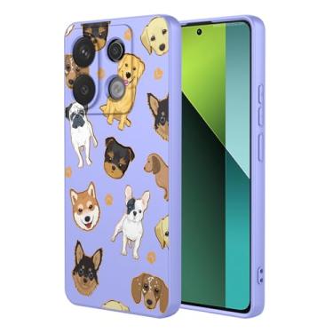 Imagem de KOARWVC Capa de telefone para Redmi Note 13 Pro 5G, capa para Xiaomi Poco X6 5G, design de padrão de gato, fina, protetora, macia, amortecedora, para Xiaomi Redmi Note 13 Pro 5G, cachorro roxo