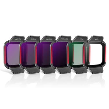 Imagem de Conjunto de filtros CPL UV ND para acessórios DJI Flip Drone, ND16+32+64+128+CPL+UV Conjunto de filtros de lente de drone, 6 peças de filtro de vidro óptico HD multi-revestido compatível com DJI Flip