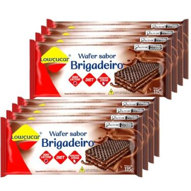 Imagem de Kit c/ 8und Wafer sabor Brigadeiro Zero Açúcar LOWÇÚCAR 115g