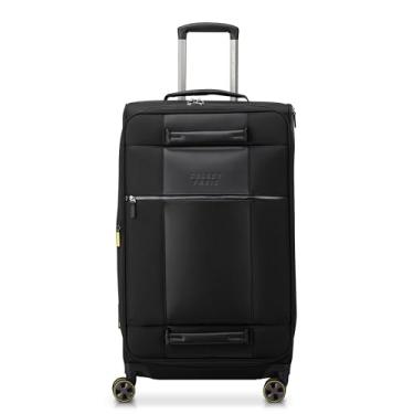 Imagem de DELSEY Paris Bagagem expansível Wagram Softside com rodas giratórias, preta, porta-malas quadriculadas de 66 cm, Preto, Checked 26 Inch Trunk, Bagagem expansível Wagram Softside com rodas giratórias