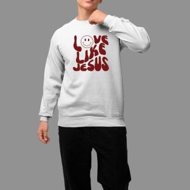 Imagem de Moletom Gola Careca Basico Masculino Moda De Religioso Confortável Inv