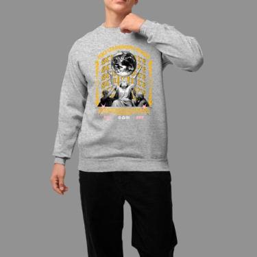 Imagem de Moletom Gola Careca Basico Masculino Moda De Rua Confortável Inverno B