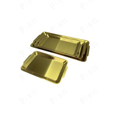 Imagem de Conjunto 4 Bandejas Decorativas em Metal Dourado NK0211 BTC