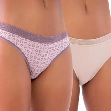 Imagem de Kit Calcinha Del Rio Feminina 2 PeçasBiquini Eco - DELRIO, Bege, Rosa,