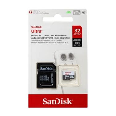 Imagem de SanDisk Cartão de memória ultra 32GB UHS-I/Class 10 Micro SDHC com adaptador - SDSDQUAN-032G-G4A