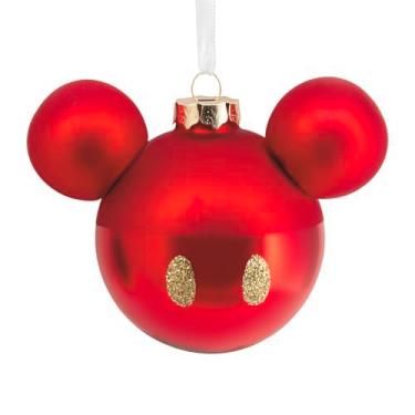 Imagem de Hallmark Enfeite de Natal com orelhas de Mickey Mouse da Disney, vidro, presentes para fãs da Disney