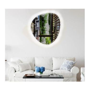 Imagem de Espelho orgânico iluminado com led frio 64x54cm TOUCH - Woodglass