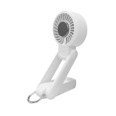 Imagem de IEUDNS Alta velocidade do ventilador de mão resfriamento do fã de gelo Compacto de baixo ruído fácil de transportar e armazenar ventilador de desktop de, Branco