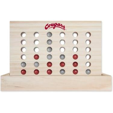 Imagem de Rico Industries NCAA Mini Travel Team 4 in A Row Mini Game- Wooden, Team Colors, 5.5" x 8" (Washington Cougars)