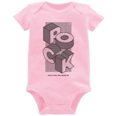 Imagem de Body Bebê Rock & Roll will never die - Foca na Moda, Rosa bebê, P