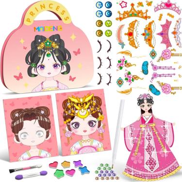 Imagem de Kit de atividades artísticas e artesanais zhoc Make Up on Paper diy Girls 4 + Y