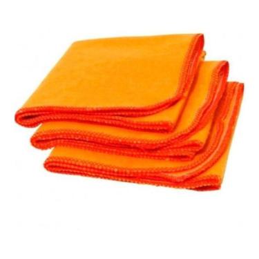 Imagem de Kit 10 Panos Flanela De Limpeza Pequena Multiuso - Laranja