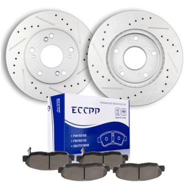 Imagem de ECCPP 31311 D465 2 discos de freio dianteiros + 4 pastilhas adequadas para Honda For Civic 2006-2011