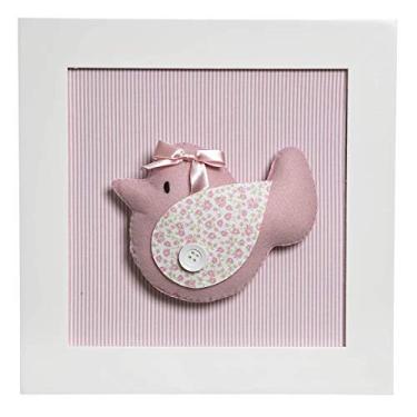 Imagem de Potinho de Mel Quadro Decorativo Pássaro Quarto Bebê Infantil Menina Rosa