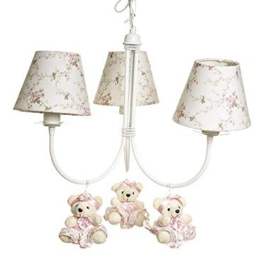 Imagem de Potinho de Mel Lustre com 3 Lâmpadas Ariel com 3 Ursinhas de Tiara, Quarto Bebê Infantil Menina