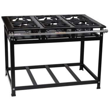 Imagem de Fogão Industrial 6 Bocas 30X30 Perfil 7 de Alta Pressão