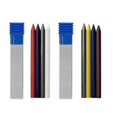 Imagem de JOMPENS Lápis de embreagem mecânica de 5,6 mm de diâmetro + conjunto de grafite preto 4 2b 4b 6b 8b (2 caixas de núcleos de chumbo de cores mistas)