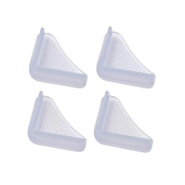 Imagem de Kit Protetor de Canto Silicone Incolor 4 Peças Segurança Casa Móveis -