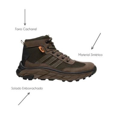 Imagem de Bota Adventure Masculina Oliva Coturno Marrom West Line, 41, Marrom
