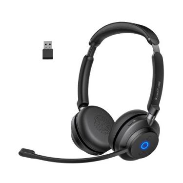 Imagem de Fone de ouvido sem fio Rownfusny R02U com microfone Bluetooth 5.3 pret