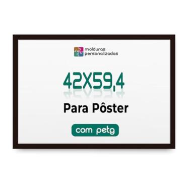 Imagem de Moldura 42x59,4 Quadro A2 para Gravuras Imagens Arte Foto com Proteção Petg (Preto)