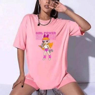 Imagem de Camiseta Treino Feminina  Meninas Superpoderosas, Look Divertido e Fit