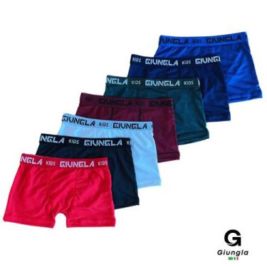 Imagem de Kit 10 Cuecas Boxer Box Infantil Microfibra Giungla, Lisa, Estampada, 