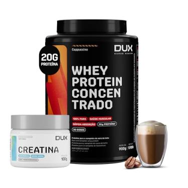 Imagem de Whey Protein Concentrado Cappuccino 900g + Creatina Monohidratada 100g – Contribui Para Ganho de Massa Muscular – Dux Human Health