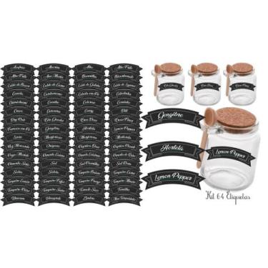 Imagem de Kit 64 Adesivos tag rotulo etiqueta 4,8x1,4cm à Prova d'Água Água para