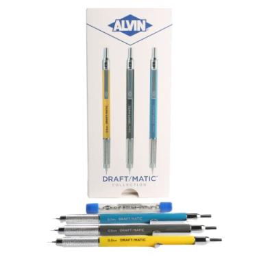 Imagem de Alvin, Lapiseira Draft-Matic, pacote com 3, ferramentas de desenho e design de aço inoxidável, ótimo para desenho, arquitetura, engenharia e arte – Inclui 0,3 mm, 0,5 mm e 0,7 mm