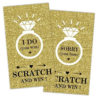 Imagem de REWIDPARTY Gold Diamond Bridal Shower Scratch Off Game Cards (32 peças) Vales de Presente Raspar Cartões de Atividade para Casamento Festivo Sorteio Bilhetes Família Férias Jogos Suprimentos para