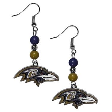Imagem de NFL Siskiyou Sports Baltimore Ravens Fan Bead Brincos pendentes tamanho único cor do time, preto